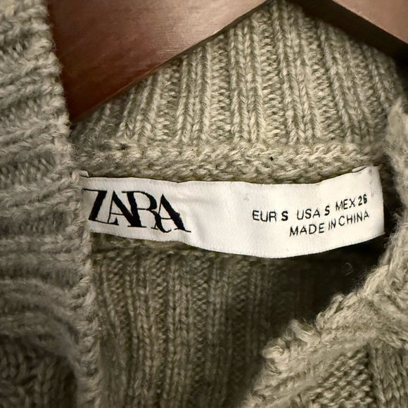 Zara Gray Knit Sweater with Rhinestone Accents - Picture 3 of 5